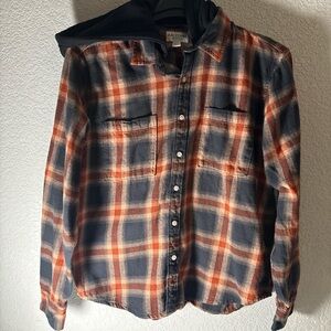 Arizona Jean Company Plaid Jacket - Orange and Black